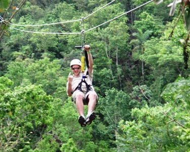 Person on zipline adventure 