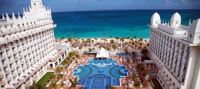 aerial hotel view with pool and ocean