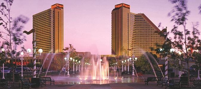 water fountains in front of hotels