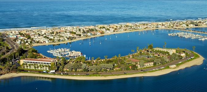 aerial view of island